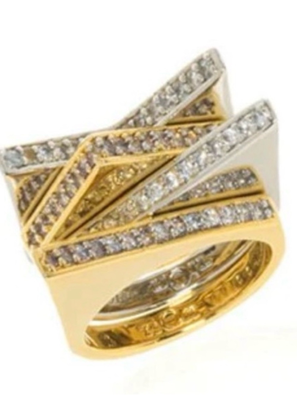 NWT nOir x DC Asymmetrical Stackable Four Ring Set size 7
